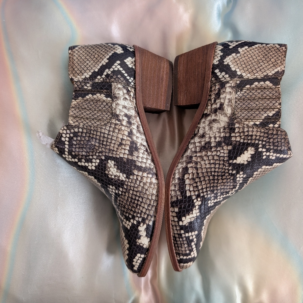 Madewell Sonia Chelsea Ankle Bootie - Snakeskin Print and Texture